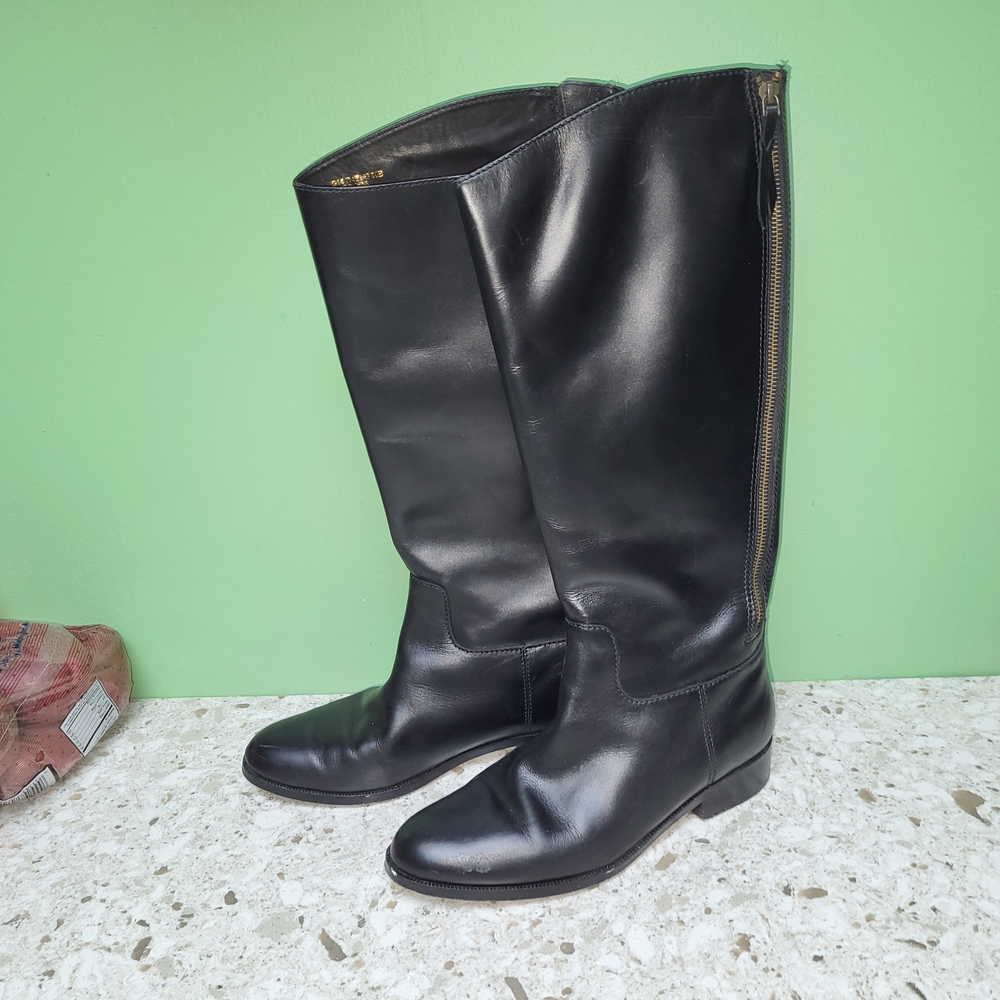 Cole Haan Black Leather Knee-High Boots
